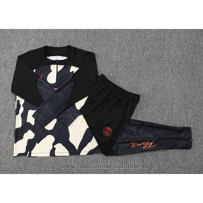 Chandal de Sudadera del Paris Saint-Germain Nino 2023-2024 Amarillo y Negro